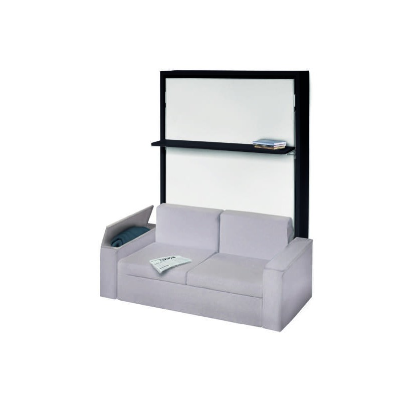 DILE M FAT SmartBeds Letto a una piazza e mezza a scomparsa DILE M FAT ad apertura verticale con divano da 197 cm