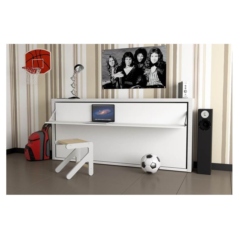 JOKER SmartBeds Cama individual abatible JOKER con escritorio de apertura horizontal de 214 cm