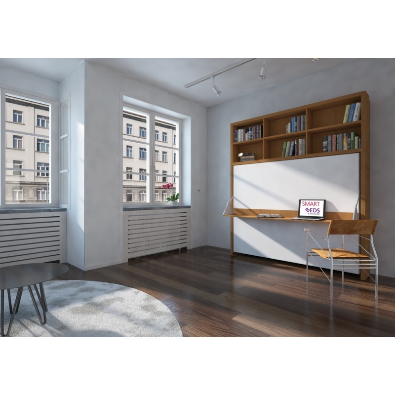DOTTO L Lit double escamotable SmartBeds DOTTO L avec bureau à ouverture horizontale de 218 cm
