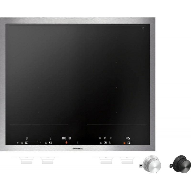 VI 462 115 Placa de inducción Gaggenau VI462115 con estructura de acero inoxidable de 60 cm