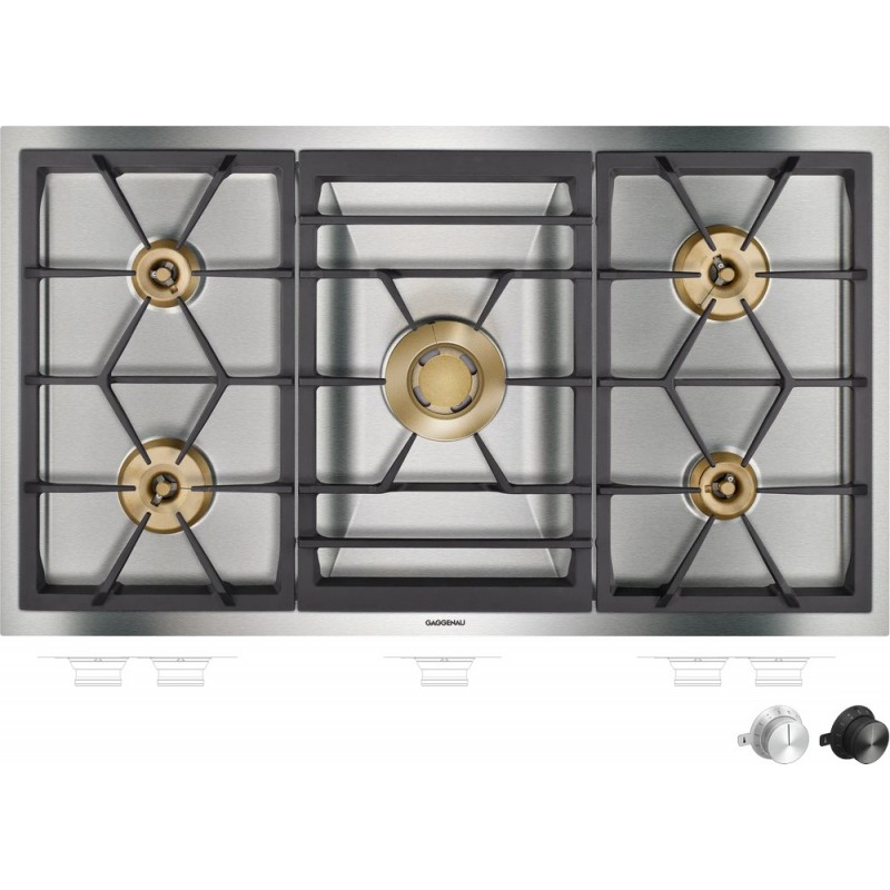 VG 491 115F Gaggenau VG491115F table de cuisson à gaz 90 cm finition acier