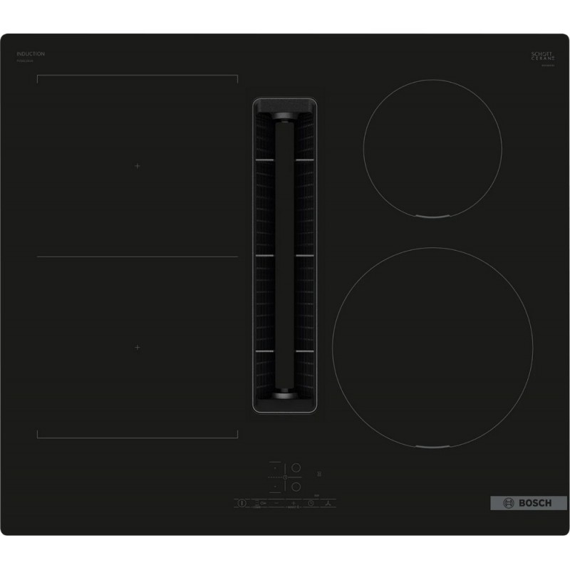 PVS611B16E PRONTA CONSEGNA - Bosch Piano cottura a induzione con cappa aspirante PVS611B16E finitura nero da 60 cm - Serie 4