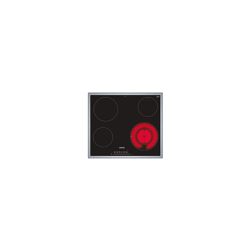 ET645FFN1E Siemens ET645FFN1E Plaque de cuisson électrique 60 cm en vitrocéramique noire avec cadre en acier inoxydable