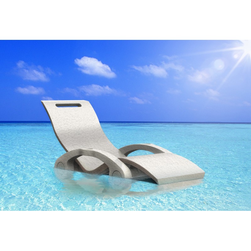 SERENDIPITY CHAISE FLOATING S130 Arkema Serendipity floating chaise longue with polyethylene structure and seat - With armrests