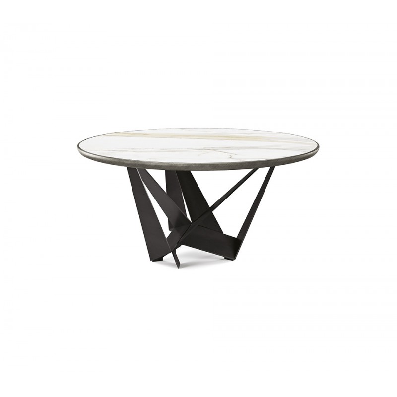 SKORPIO Keramik Premium Round Cattelan Table ronde fixe Skorpio Keramik Premium Round avec structure en acier peint et plateau en céramique Ø160cm