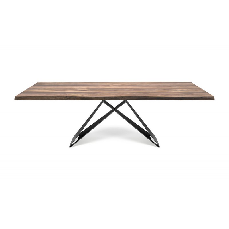 PREMIER Wood Table fixe Cattelan Premier Wood avec structure en acier peint et plateau en bois