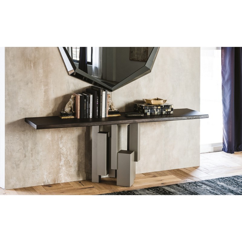 SKYLINE consolle Cattelan Skyline console with painted steel structure and wooden top