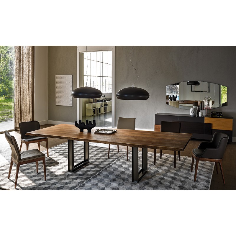  Table fixe Cattelan Sigma avec structure en acier peint et plateau en bois