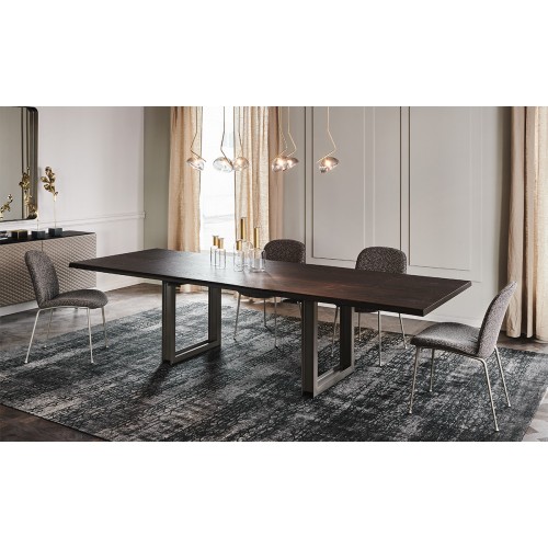 Table extensible Cattelan Sigma Drive avec structure en acier peint et plateau en bois