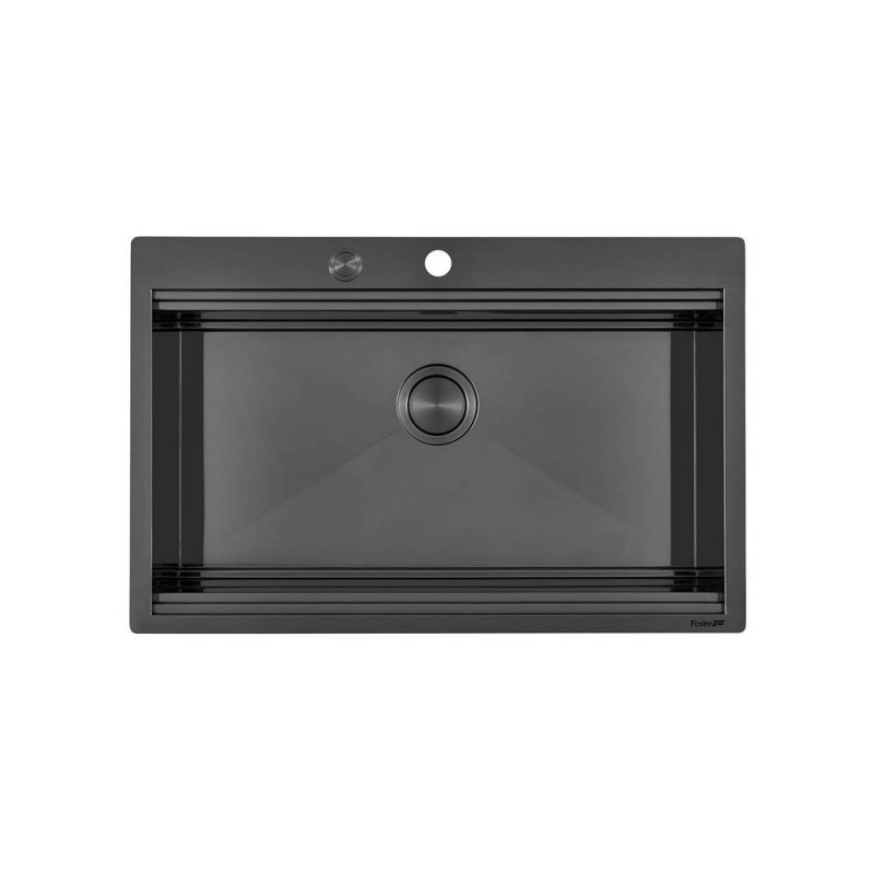 1034056 Foster Évier 1 bac 1034 056 gun metal finition acier PVD 80,6x52 cm