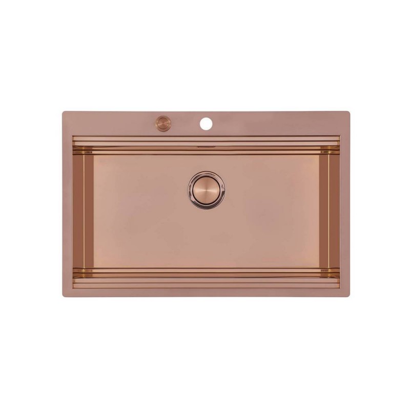 1034058 Foster Évier 1 bac 1034 058 finition acier cuivre PVD 80,6x52 cm