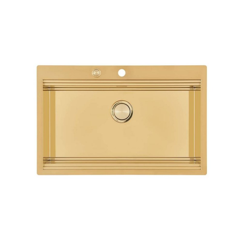 1034059 Foster Single bowl sink 1034 059 PVD gold steel finish 80.6x52 cm