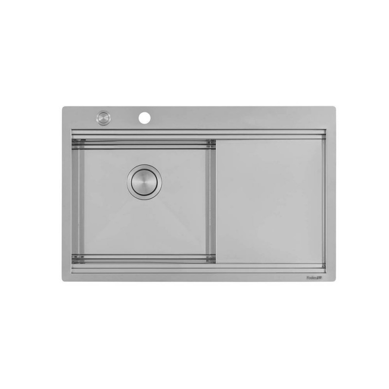 1040052 Foster Évier 1 bac avec égouttoir à droite 1040 052 finition acier inoxydable 80,6x52 cm
