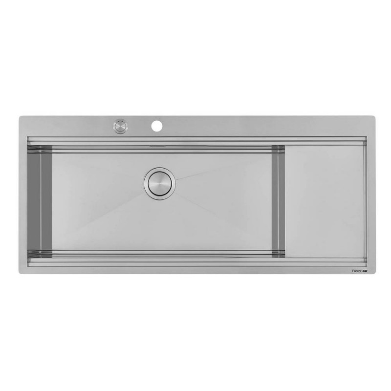 1043052 Foster Évier 1 bac avec égouttoir à droite 1043 052 finition acier inoxydable 117,5x52 cm