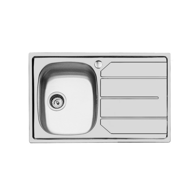 1179062 Foster Single bowl sink with drainer on the right 1179 062 stainless steel finish 79x50 cm