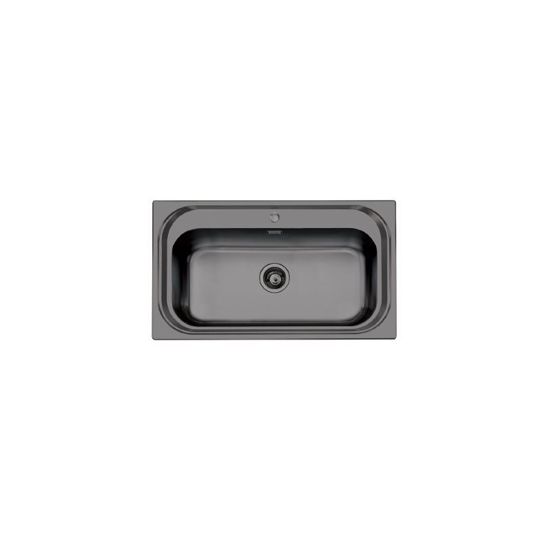 1180156 Foster Évier 1 bac 1180 156 finition acier pistolet PVD 86,5x50,5 cm