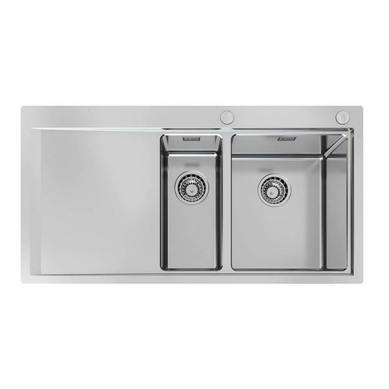 1251051 Foster Évier 1 bac avec cuve et égouttoir à gauche 1251 051 finition acier inoxydable 100x52 cm