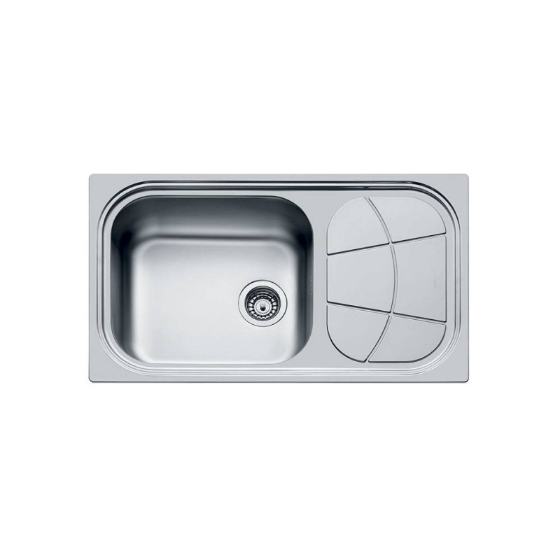 1561202 Foster Single bowl sink with drainer on the right 1561 202 stainless steel finish 86x50 cm