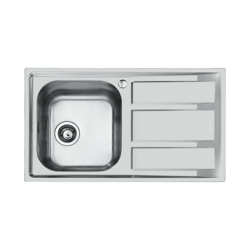 1971062 Foster Single bowl sink with drainer on the right 1971 062 stainless steel finish 86x50 cm