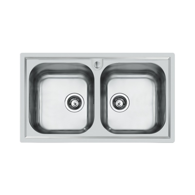 1974060 Foster Évier avec deux bacs 1974 060 finition inox 86x50 cm