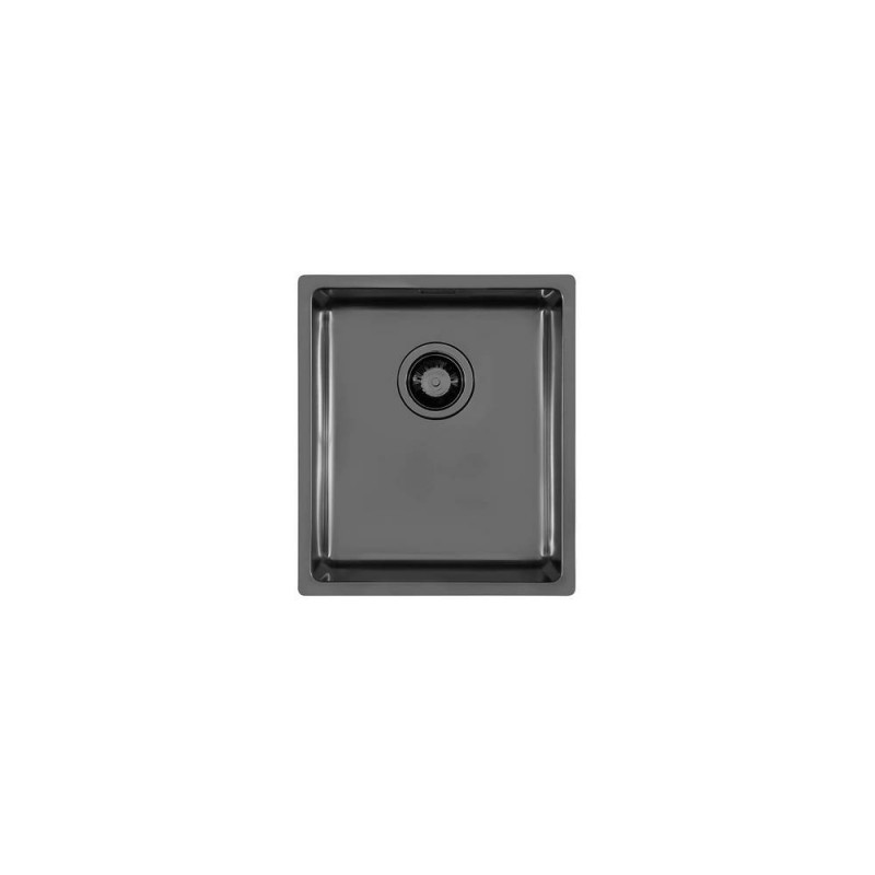 2153856 Foster Évier 1 bac 2153 856 gun metal finition acier PVD 38x44 cm