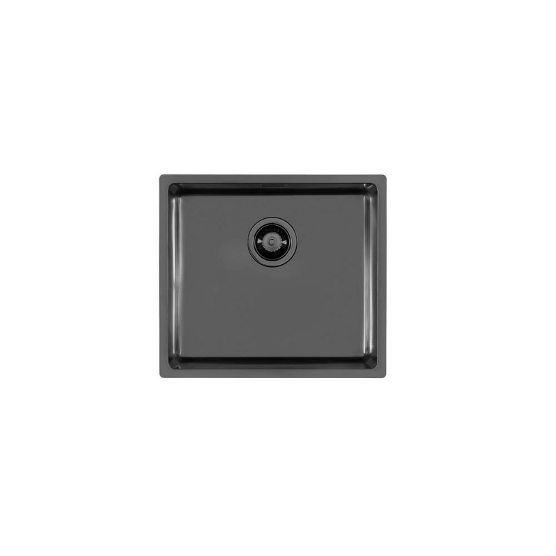 2154056 Foster Évier 1 bac 2154 056 gun metal finition acier PVD 49x44 cm