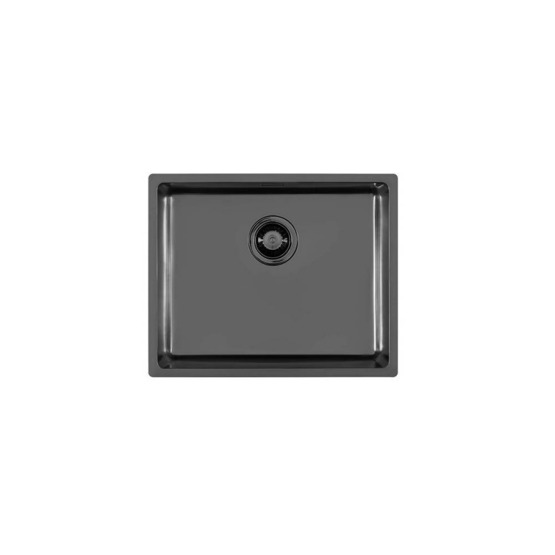 2155856 Foster Évier 1 bac 2155 856 gun metal finition acier PVD 54x44 cm