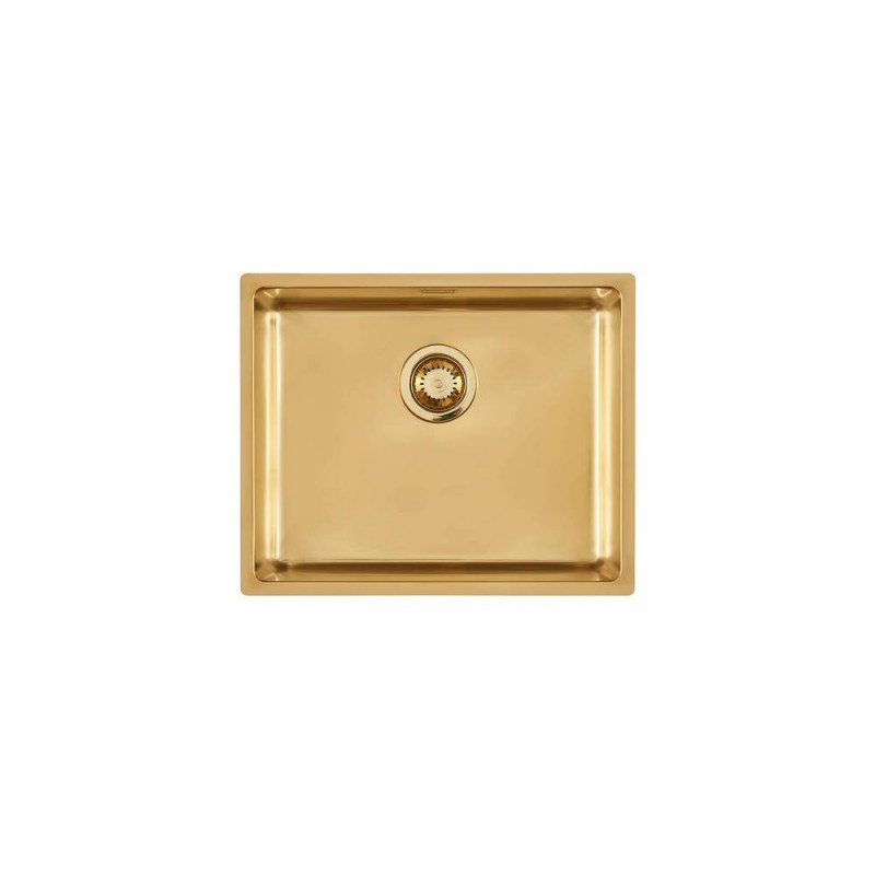 2155859 Foster Évier 1 bac 2155 859 finition acier PVD doré 54x44 cm