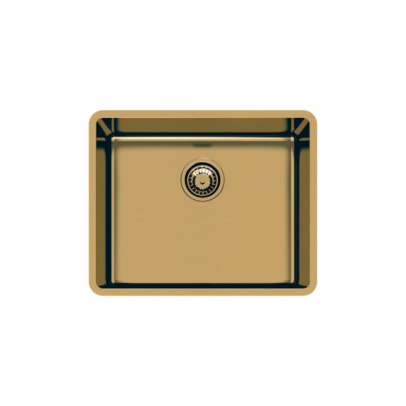 2155889 Foster Évier 1 bac 2155 889 finition acier PVD doré 54x44 cm