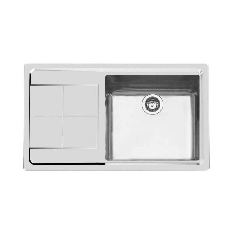 2280051 Foster Évier 1 bac avec égouttoir à gauche 2280 051 finition acier inoxydable 87,3x51,3 cm