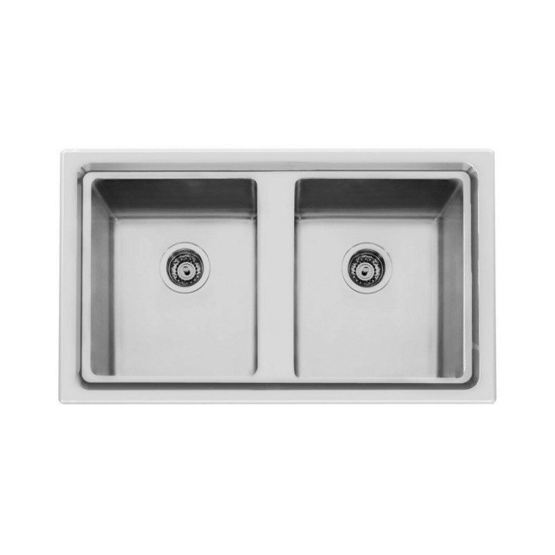 2283050 Foster Lavello due vasche 2283 050 finitura acciaio inox da 87.3x51.3 cm