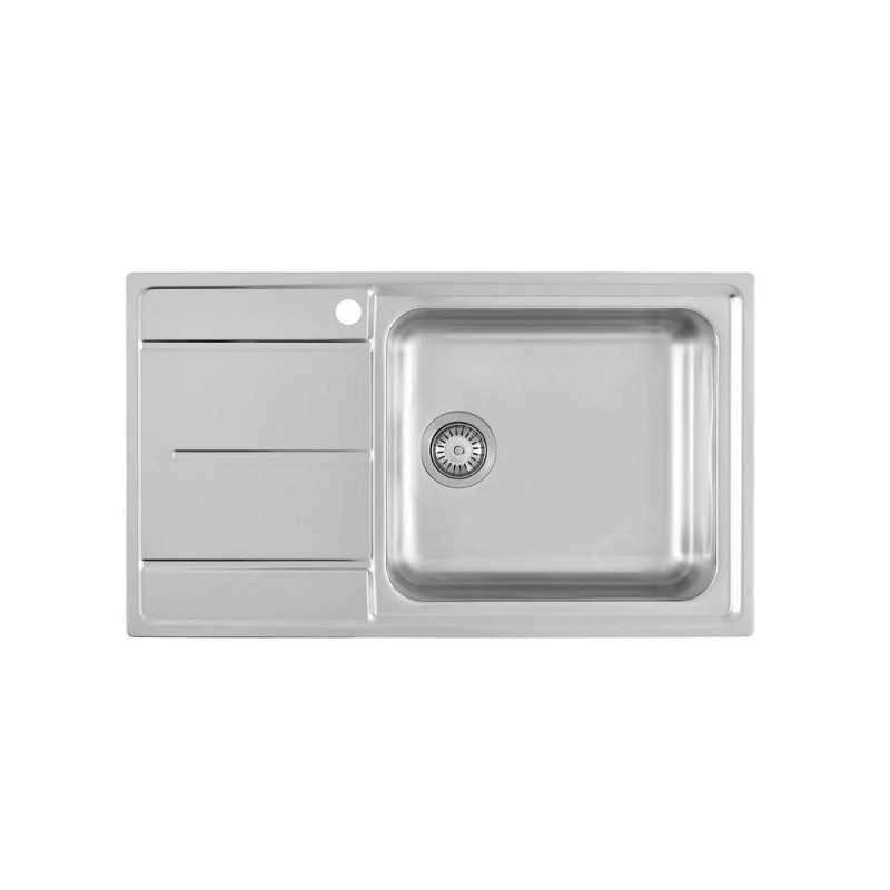 3218001 Foster Évier 1 bac avec égouttoir à gauche 3218 001 finition acier inoxydable 86x50 cm