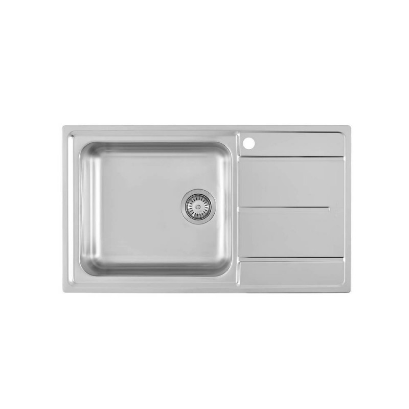 3218002 Foster Évier 1 bac avec égouttoir à droite 3218 002 finition acier inoxydable 86x50 cm