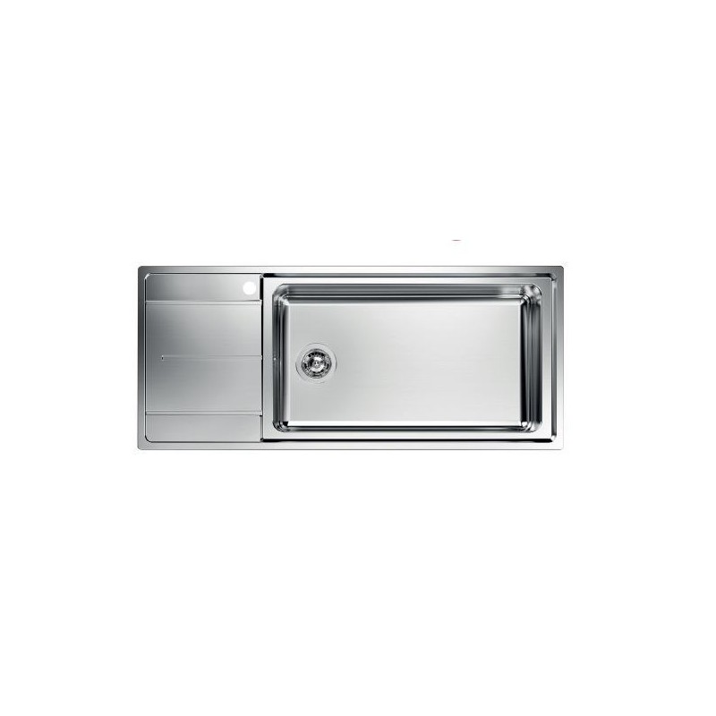 3219051 Foster Single bowl sink with drainer on the left 3219 051 stainless steel finish 116x50 cm