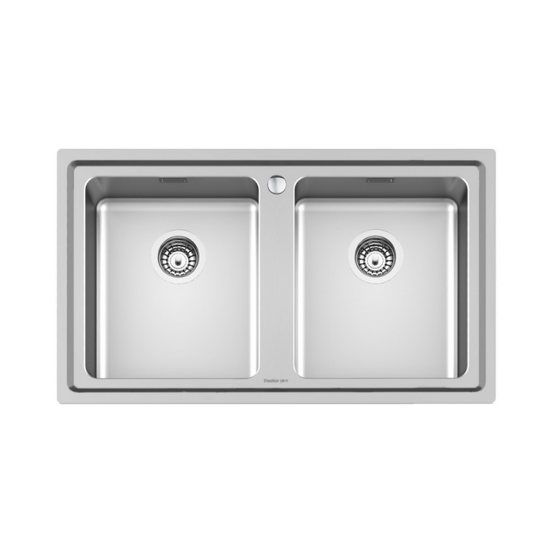 3274050 Foster Lavello due vasche 3274 050 finitura acciaio inox da 86x50 cm