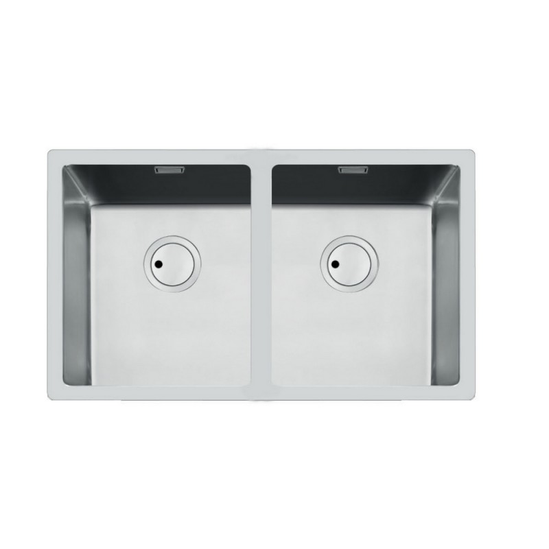 3352850 Foster Évier avec deux bacs 3352 850 finition inox 75x44 cm