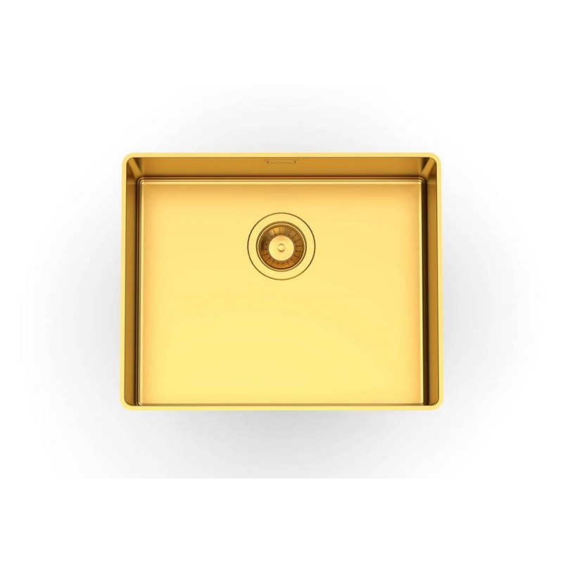 4350009 Foster Évier 1 bac 4350 009 finition acier PVD doré 51,6x41,6 cm