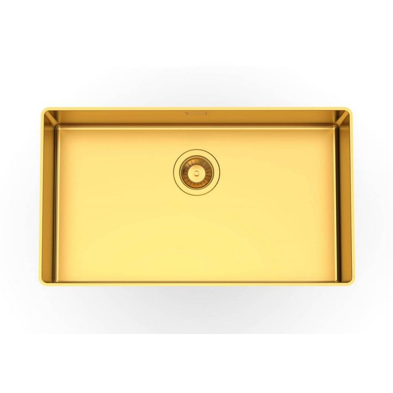 4371009 Foster Évier 1 bac 4371 009 finition acier PVD doré 72,6x41,6 cm