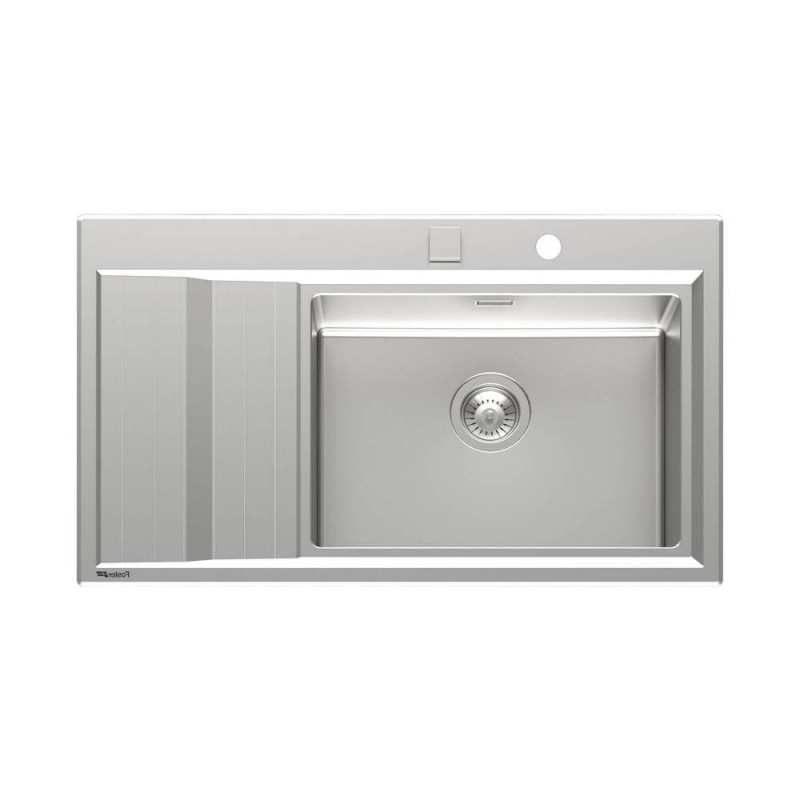 4500051 Foster Évier 1 bac avec égouttoir à gauche 4500 051 finition acier inoxydable 87,3x51,3 cm