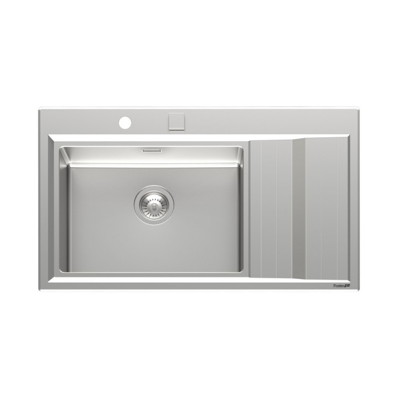 4500052 Foster Évier 1 bac avec égouttoir à droite 4500 052 finition acier inoxydable 87,3x51,3 cm