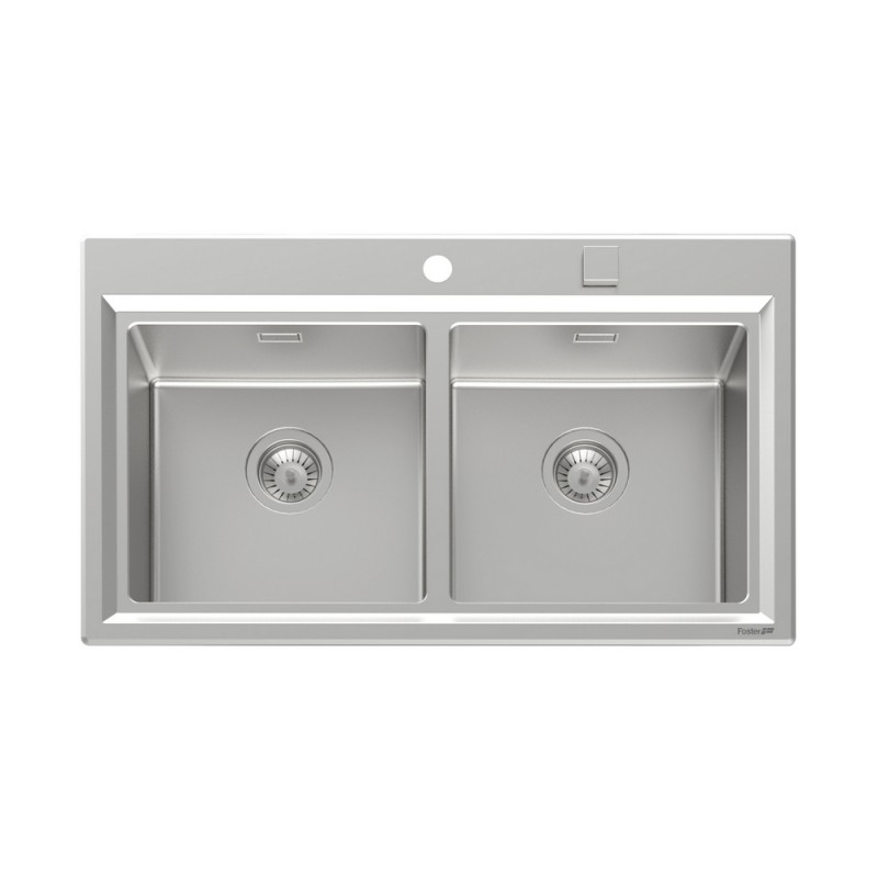 4502050 Foster Évier double 4502 050 finition acier inoxydable 87,3x51,3 cm