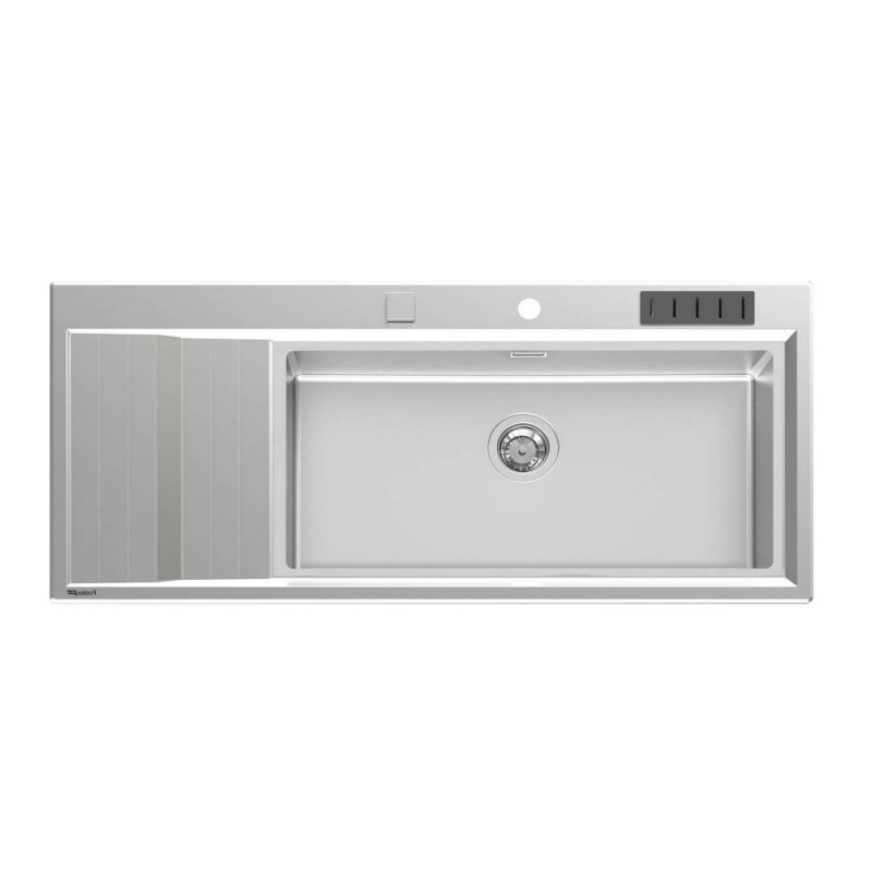 4504051 Foster Évier 1 bac avec égouttoir à gauche 4504 051 finition acier inoxydable 117,3x51,3 cm