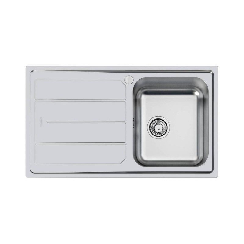 5186061 Foster Lavello una vasca con gocciolatoio a sinistra 5186 061 finitura acciaio inox da 86x50 cm