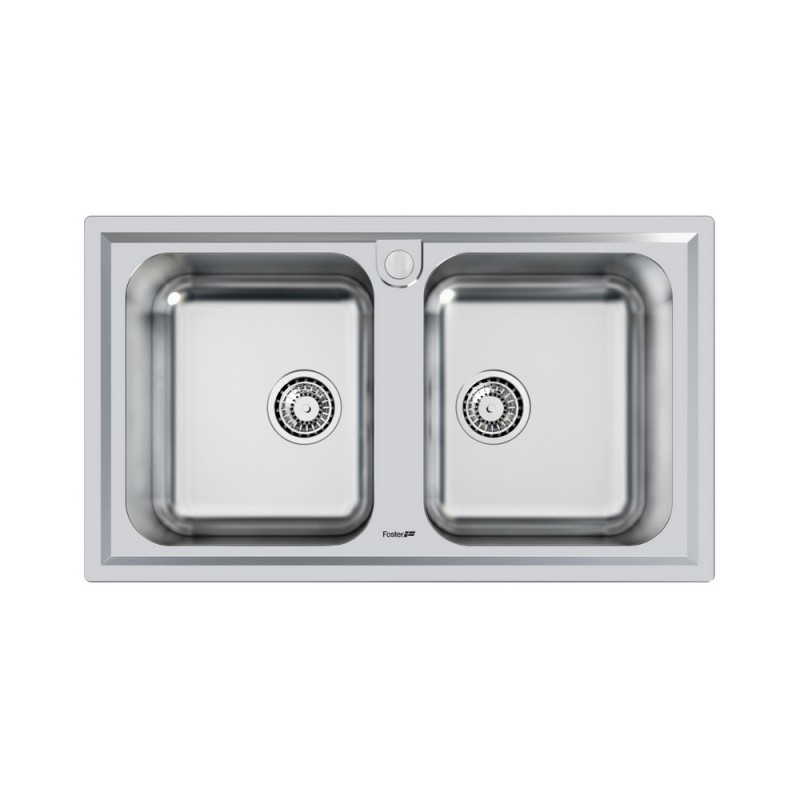 5886060 Foster Fregadero doble seno 5886 060 acabado acero inoxidable 86x50 cm