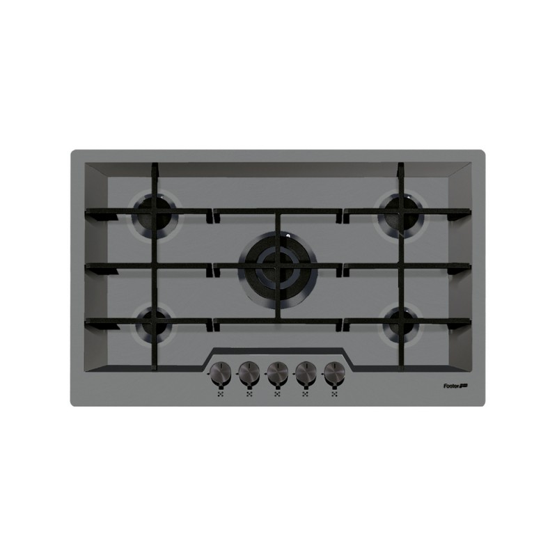 7601632 Table de cuisson à gaz Foster 7601 632, finition acier PVD gun metal 80 cm
