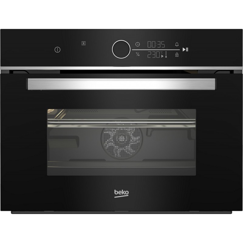 BBCW13400X Beko Forno Beyond compatto multifunzione combinato microonde BBCW13400X finitura cristallo nero e inox da 60 cm