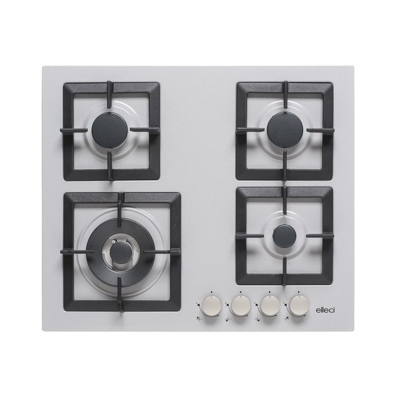 PMSP60179WS Table de cuisson à gaz Elleci PLANO 60 PMSP60179WS M79 finition aluminium 60 cm