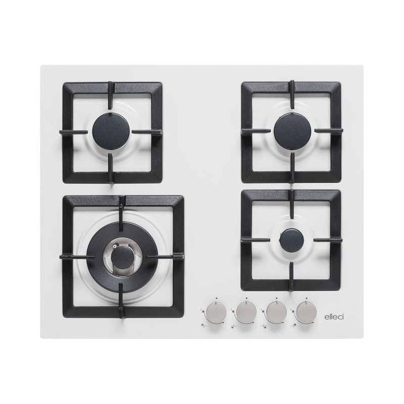 PGSP60168WS Table de cuisson à gaz Elleci PLANO 60 PGSP60168WS, 60 cm finition blanche G68