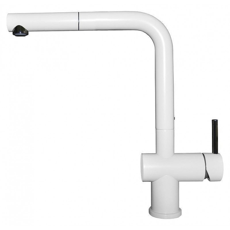 MKKSTP96 Elleci Single-lever mixer with swivel spout and extractable hand shower STREAM PLUS MKKSTP96 white K96 finish