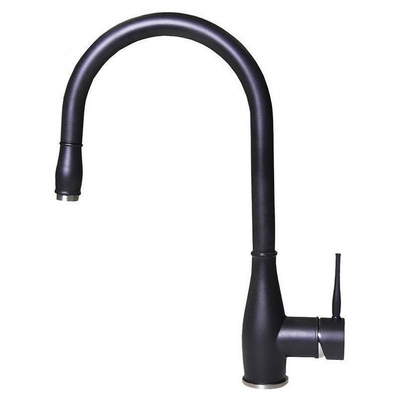 MGKNEV40 Elleci Mezclador monomando con caño giratorio y teleducha extraíble NEVA MGKNEV40 acabado negro G40